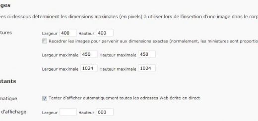 Paramétrage des médias